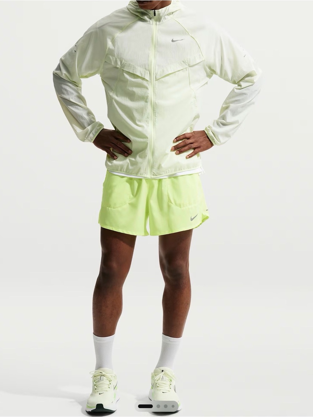 Nike Stride Neon Lime Athletic Running Shorts 5” Sz XXL